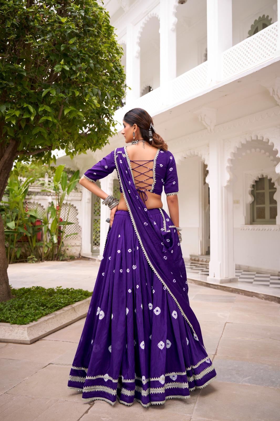 Trending Chanderi Bandhani Lehenga Collection for Women