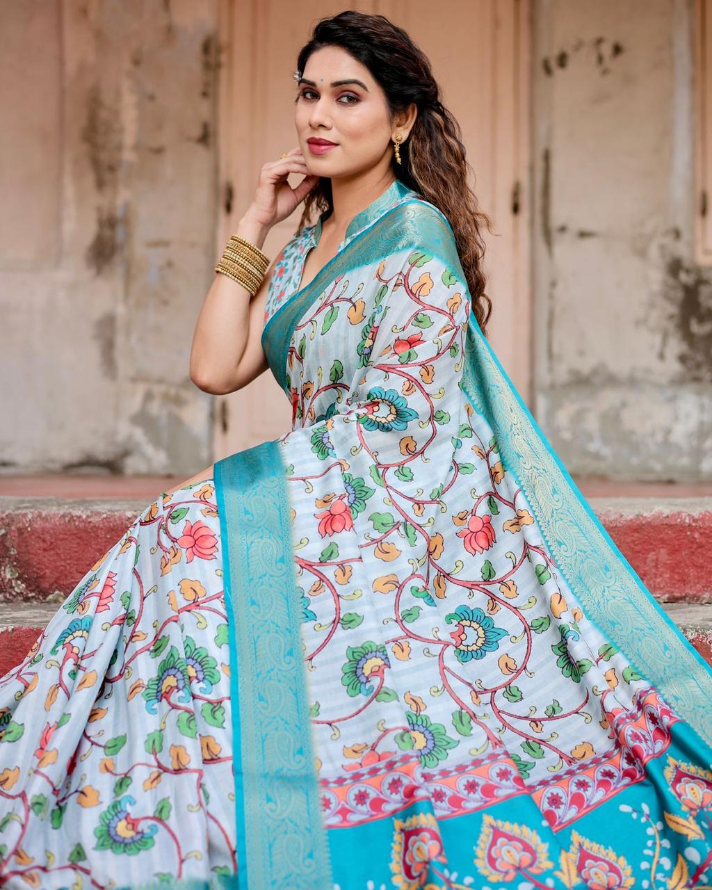 Tussar Silk Saree for Party, Events or Festivals