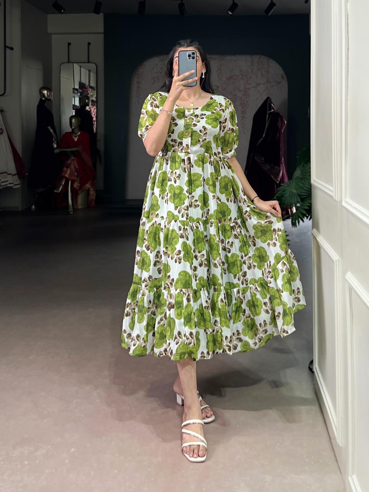 Vichritra Silk Kurti, or Frock for Girl Summer Wear
