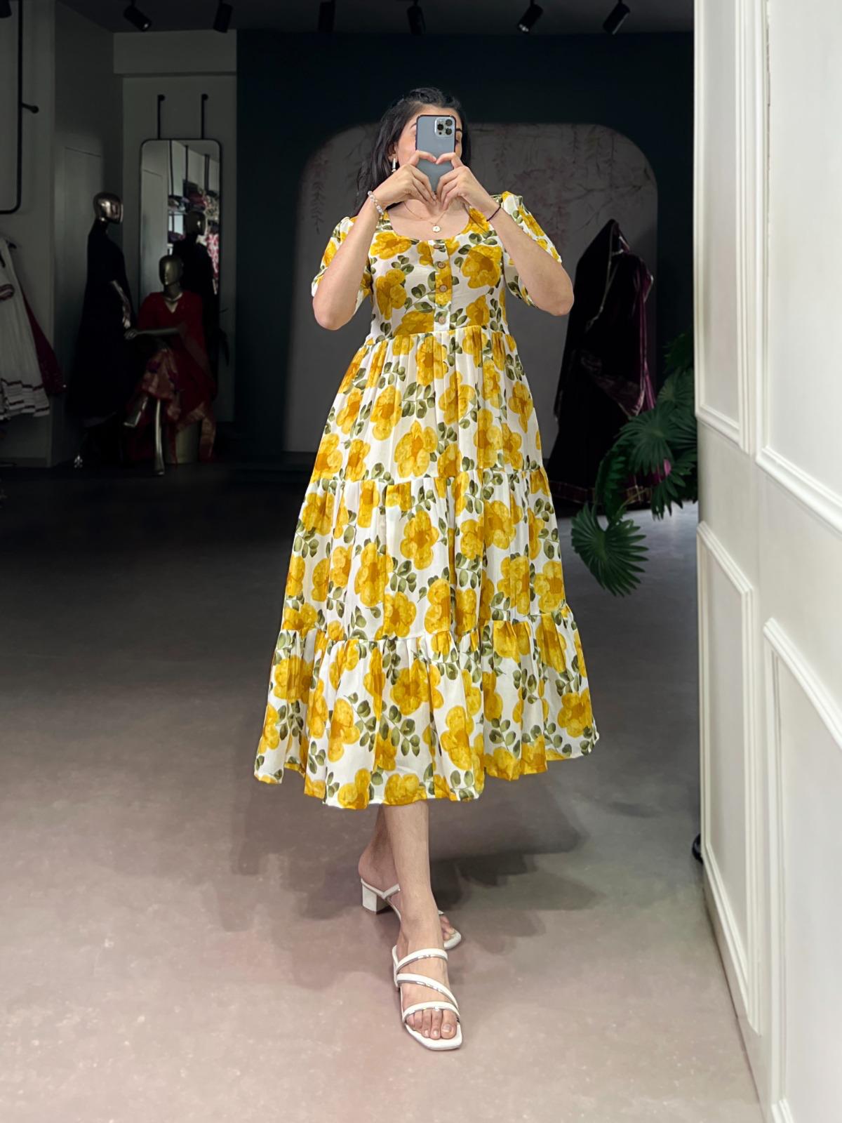 Vichritra Silk Kurti, or Frock for Girl Summer Wear