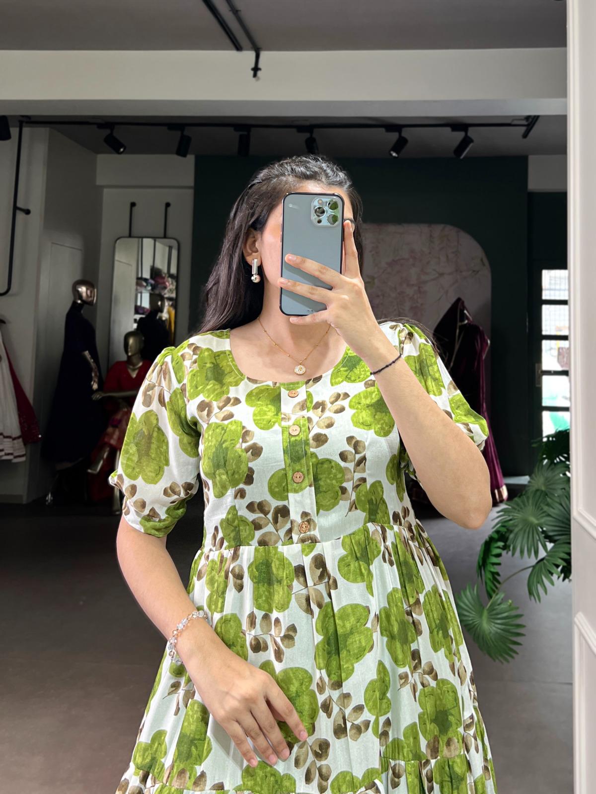 Vichritra Silk Kurti, or Frock for Girl Summer Wear