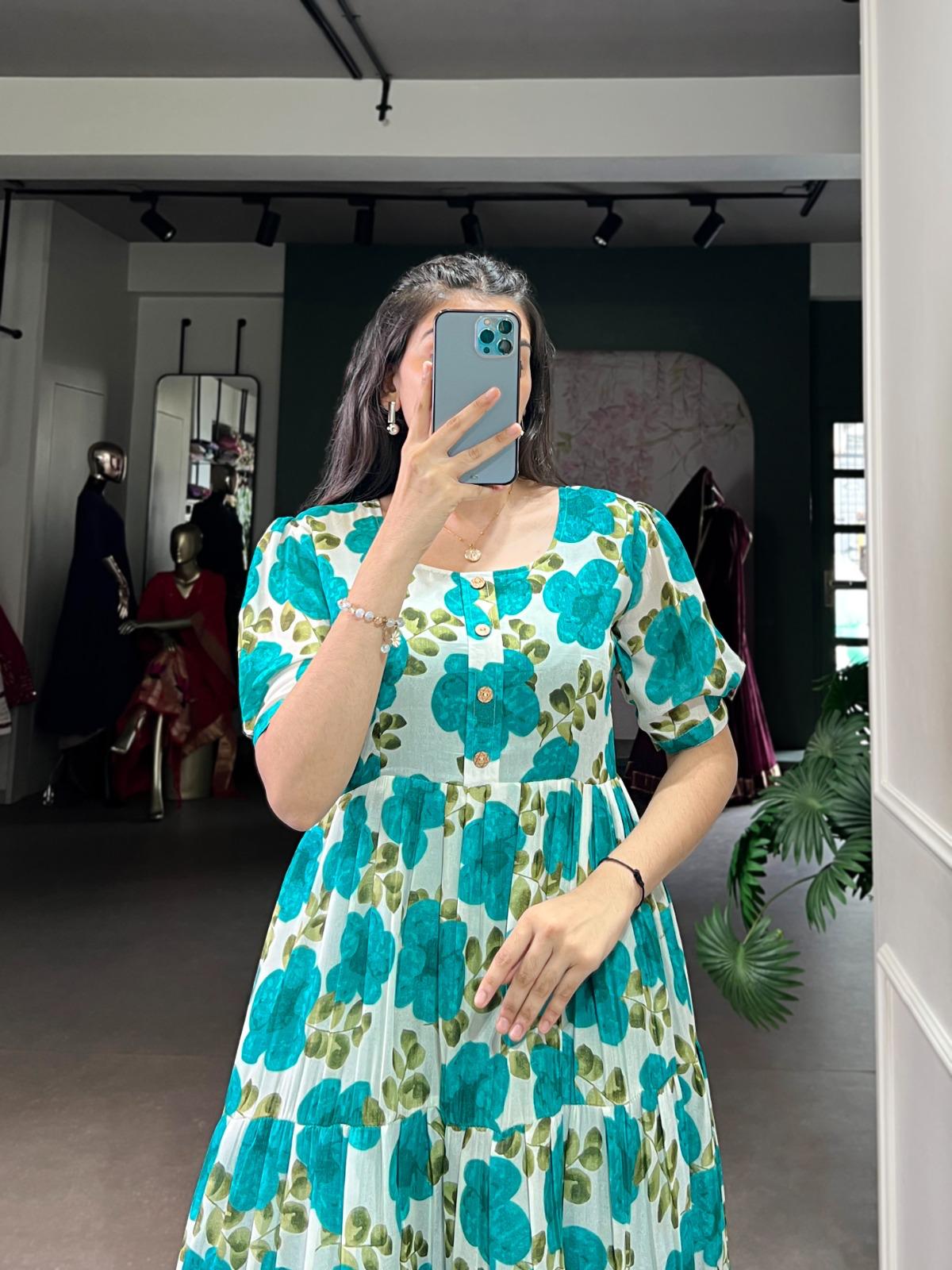 Vichritra Silk Kurti, or Frock for Girl Summer Wear
