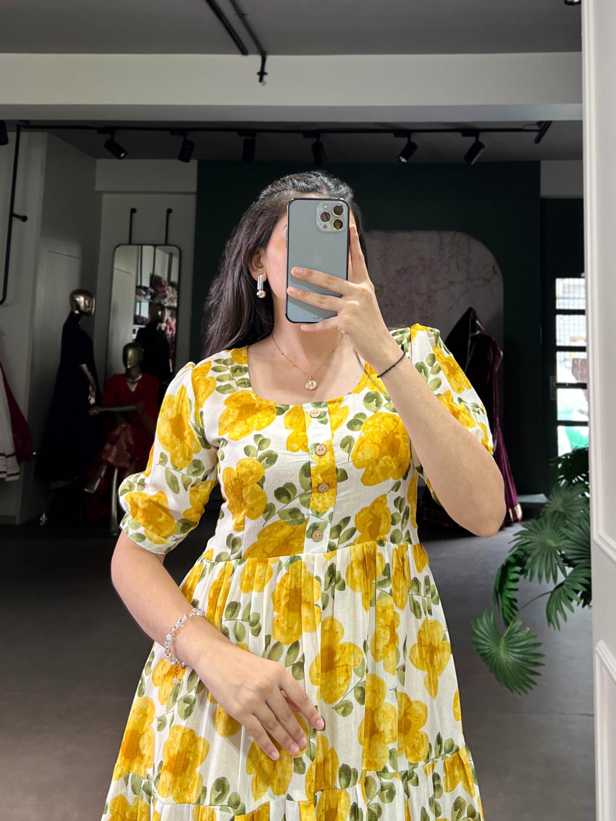 Vichritra Silk Kurti, or Frock for Girl Summer Wear