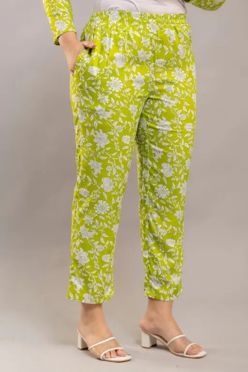 V neck Paplom top and pants Co-Ord set for Women