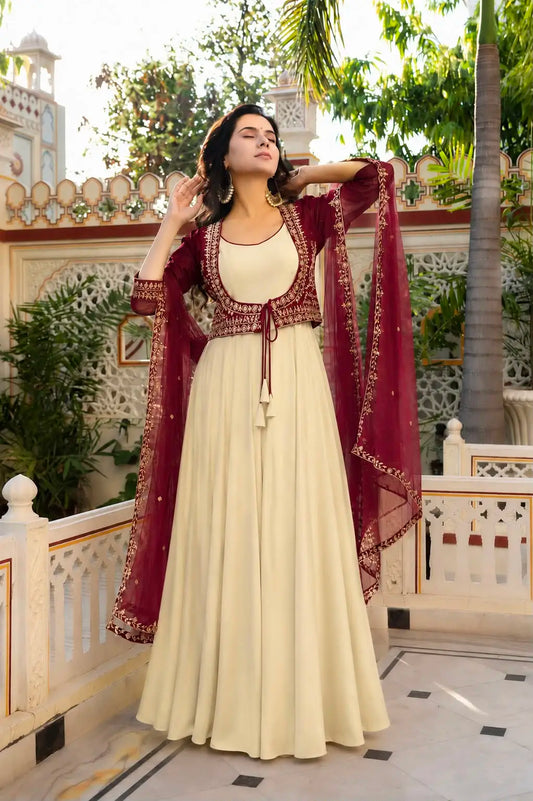 3 - Piece Stylish Gown Set