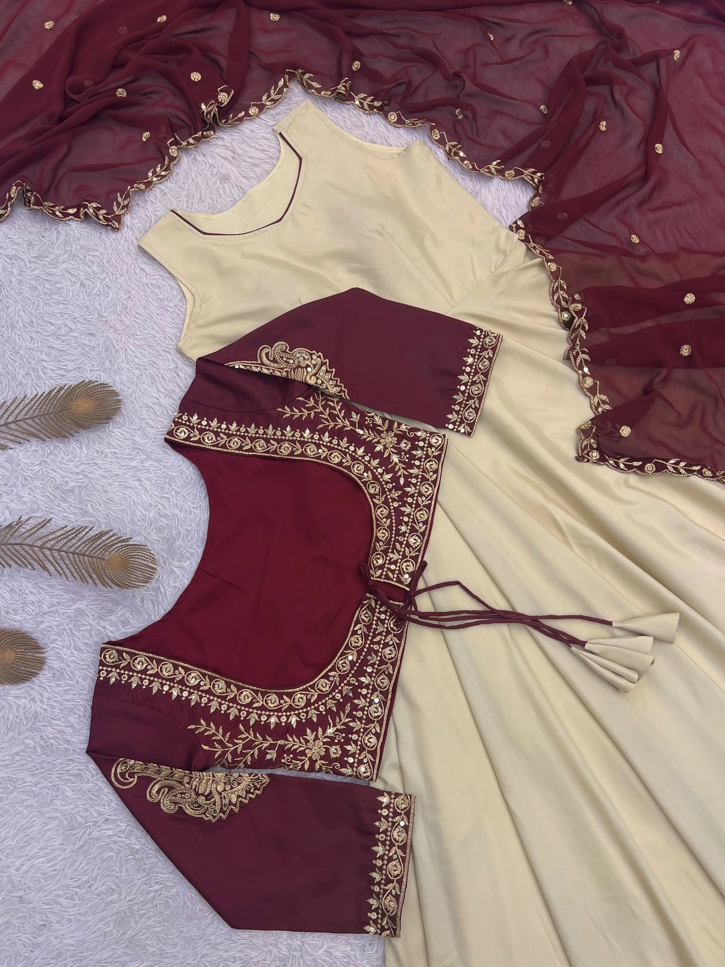 3 - Piece Stylish Gown Set