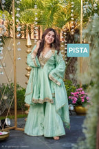 Aliya Cut Mirror Work Suit Set