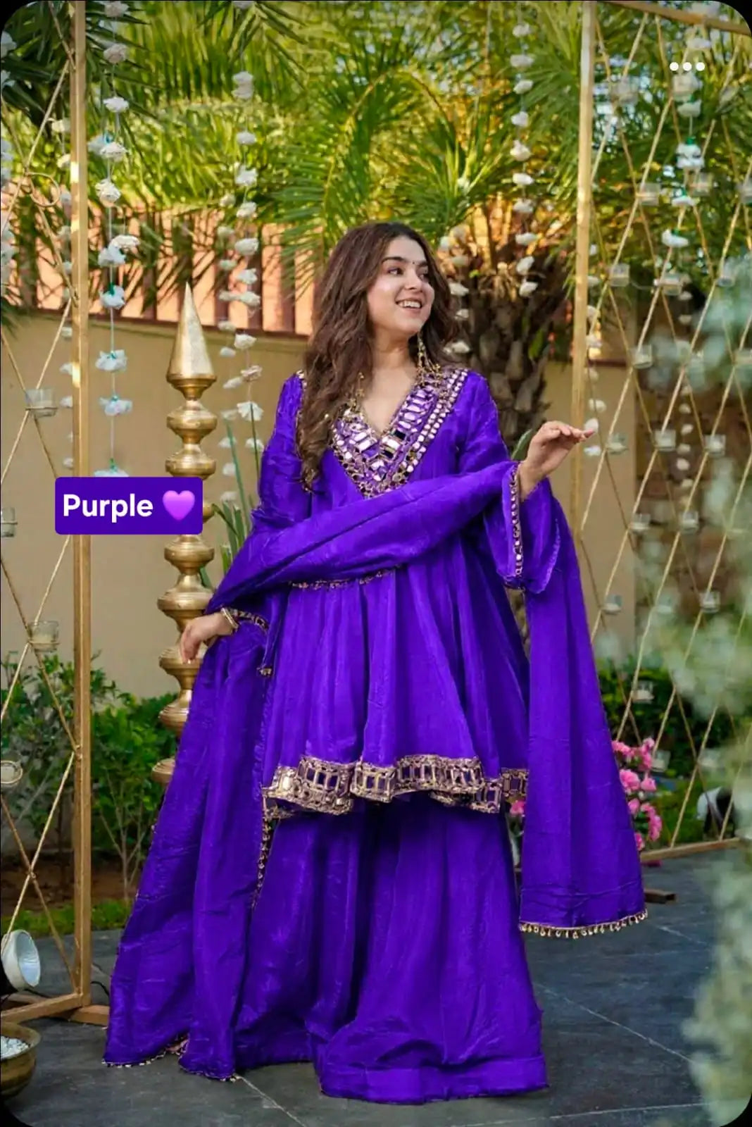 Aliya Cut Mirror Work Suit Set