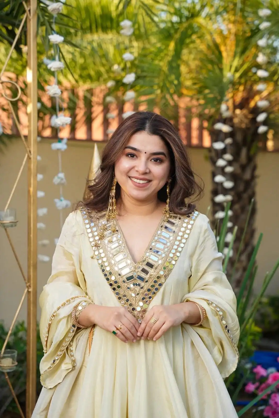 Aliya Cut Mirror Work Suit Set