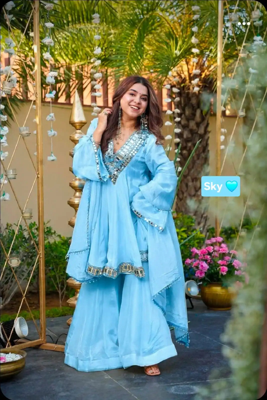 Aliya Cut Mirror Work Suit Set