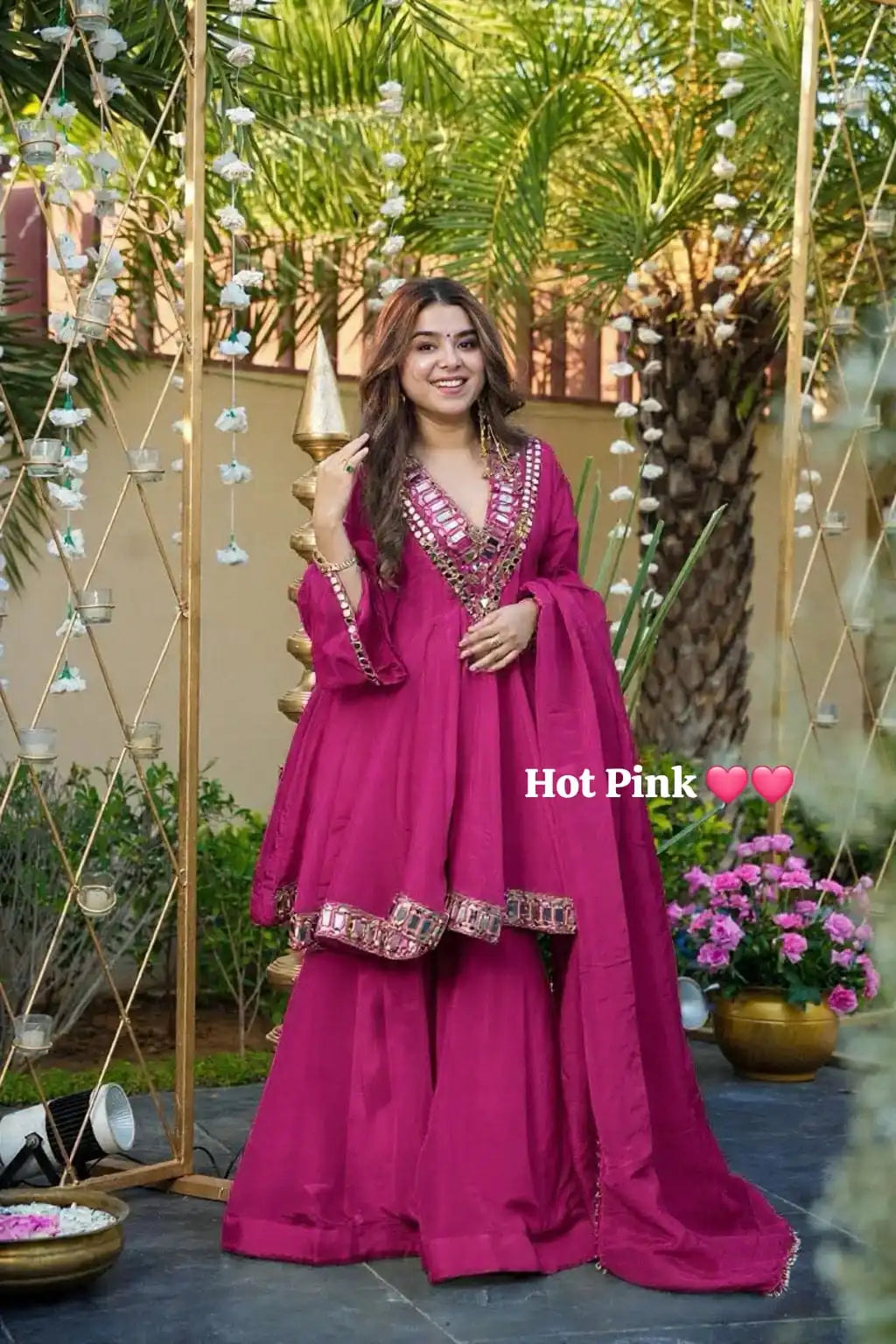 Aliya Cut Mirror Work Suit Set