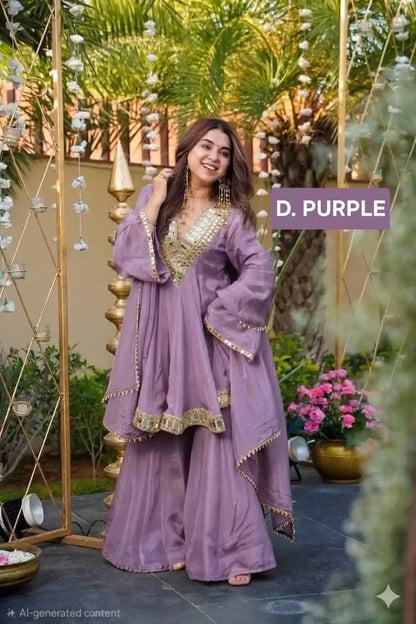 Aliya Cut Mirror Work Suit Set