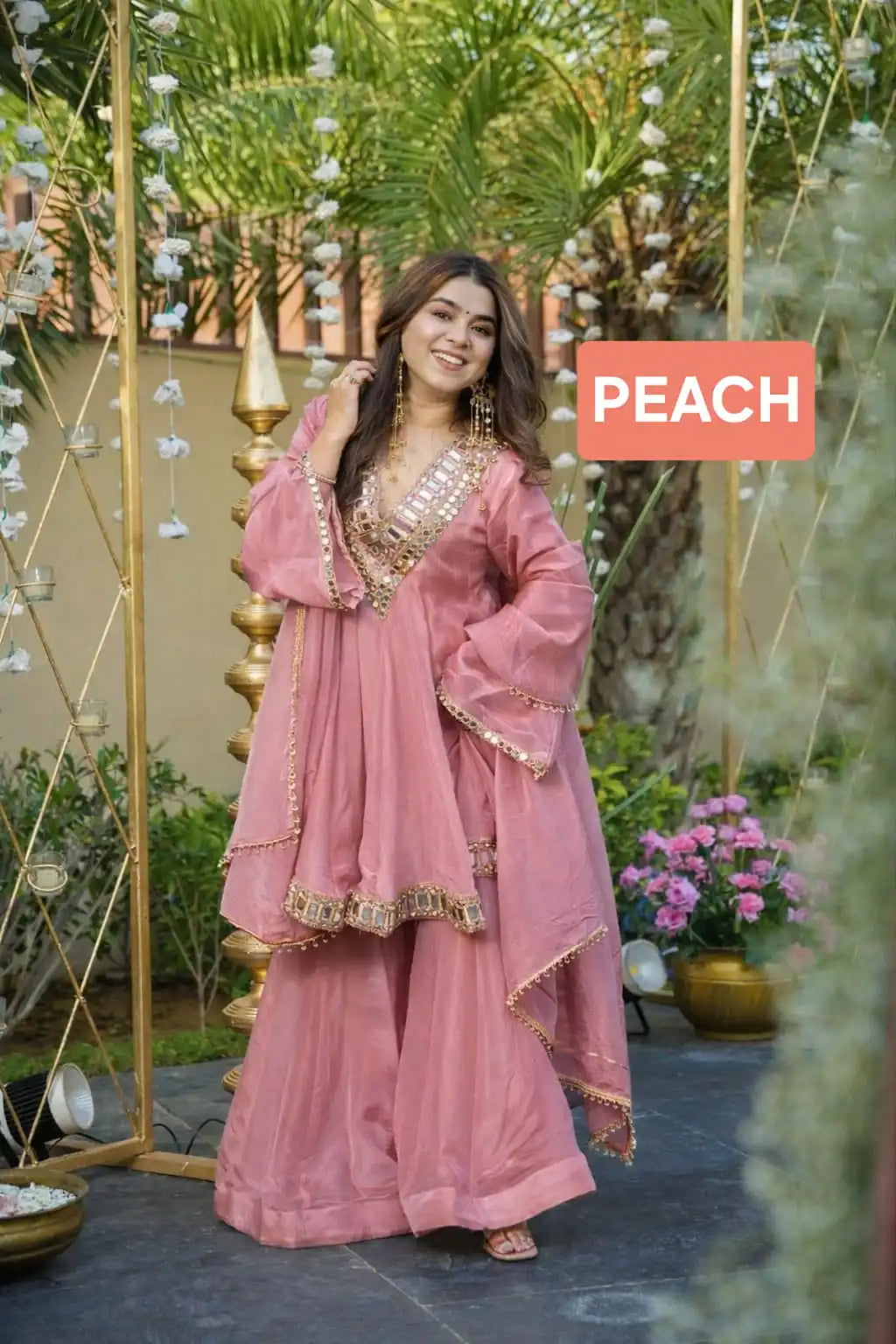Aliya Cut Mirror Work Suit Set
