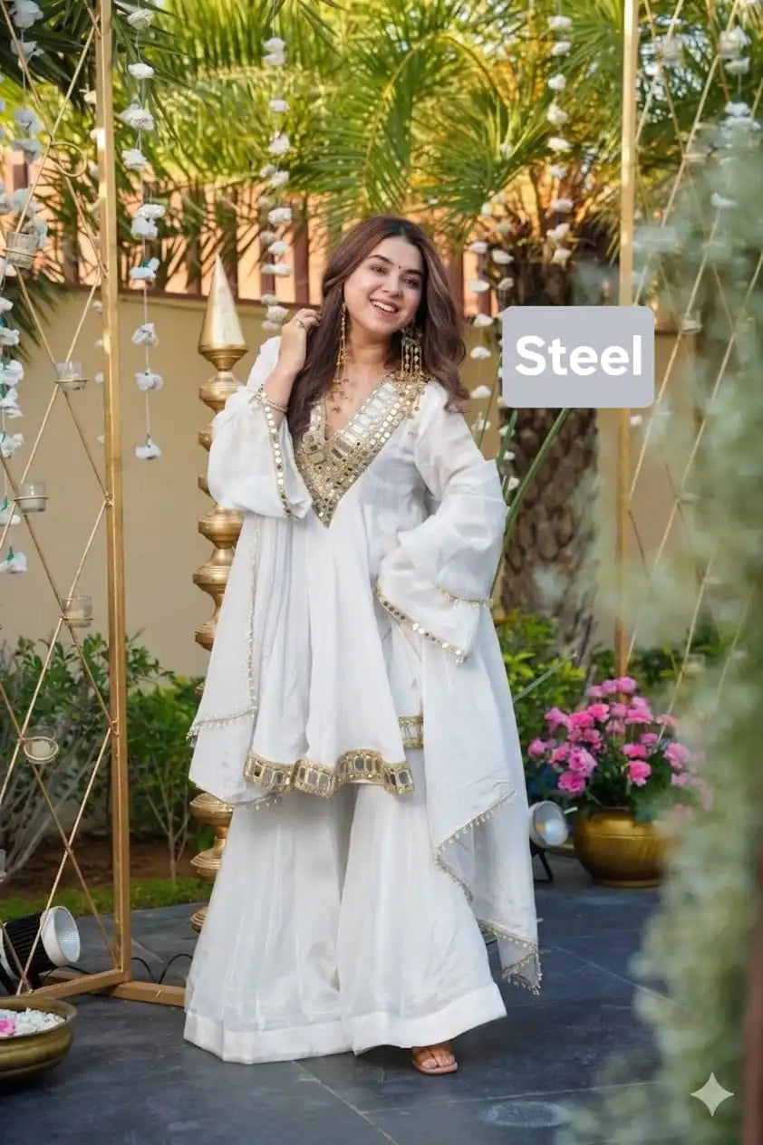 Aliya Cut Mirror Work Suit Set