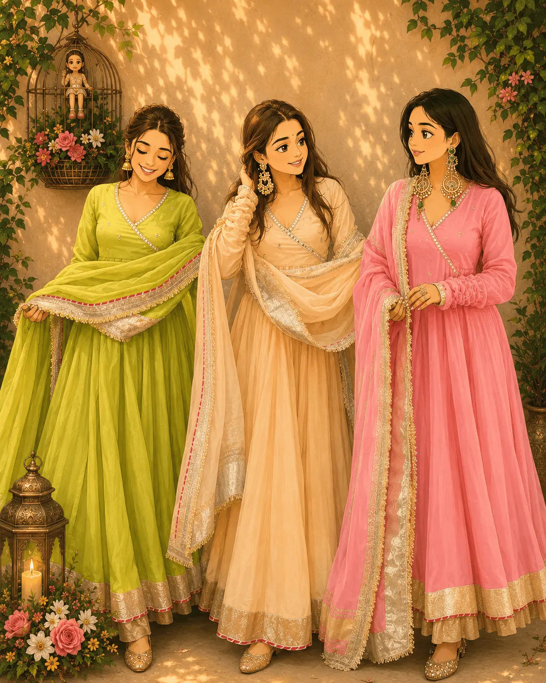 Anarkali 3 Piece Gown Set