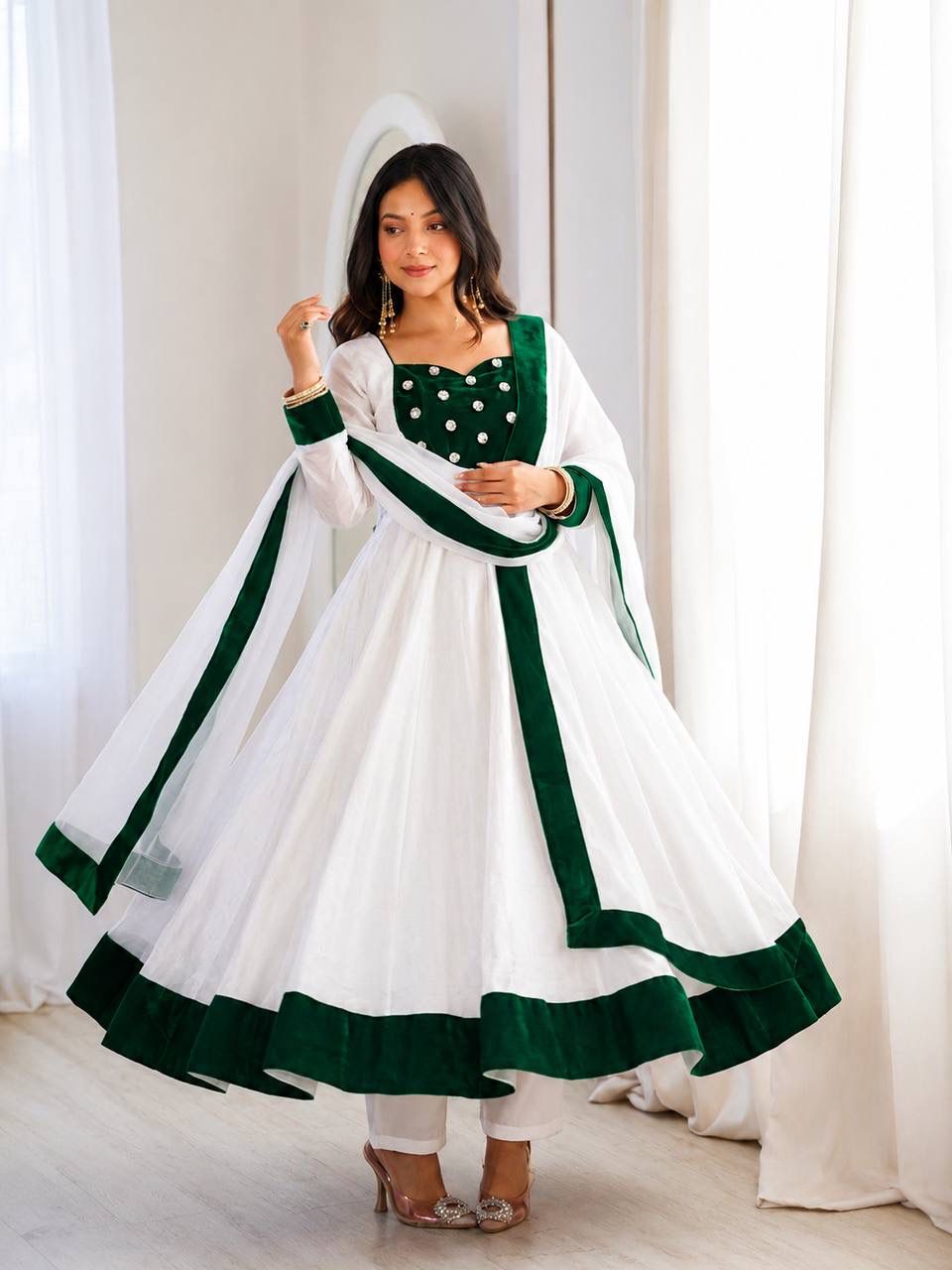 Anarkali Gown Set with Dupatta