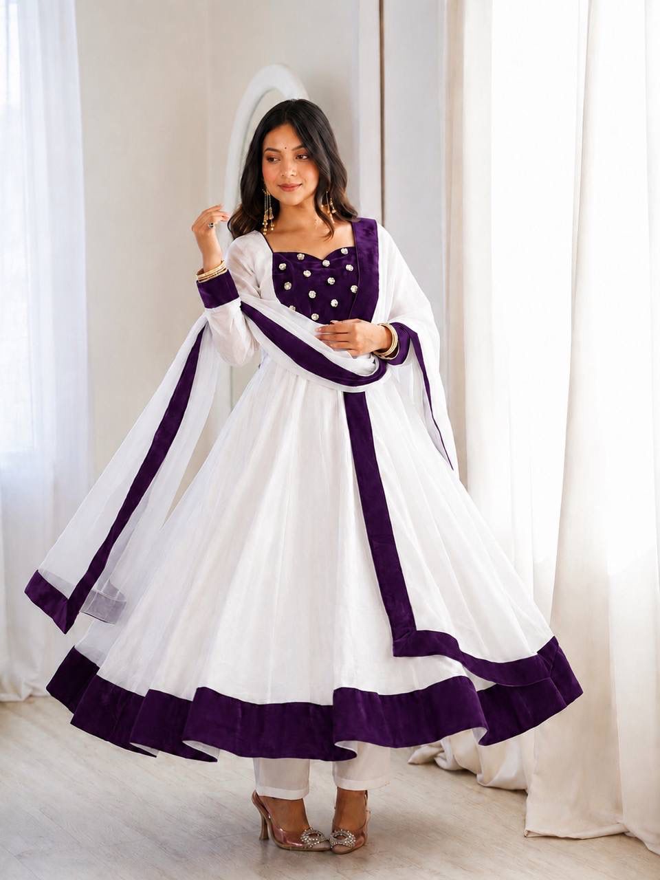 Anarkali Gown Set with Dupatta