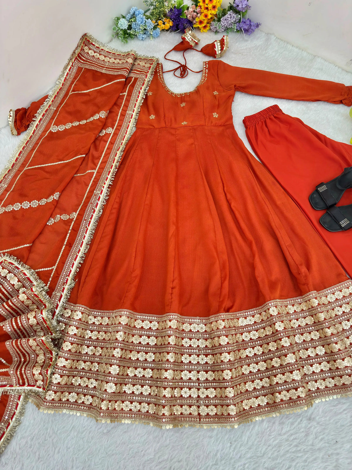 Anarkali Gown for Karwa Chauth Festival