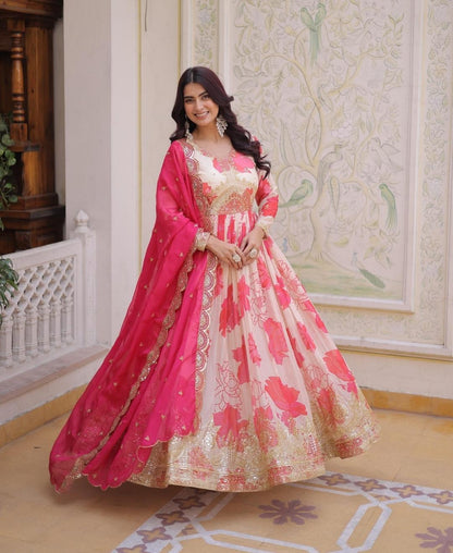 Anarkali Russian Silk Gown