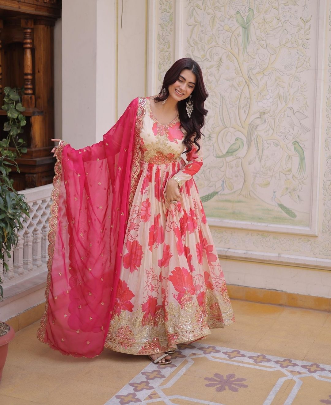 Anarkali Russian Silk Gown