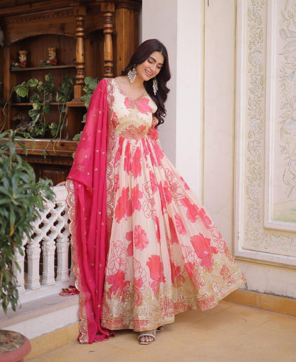 Anarkali Russian Silk Gown