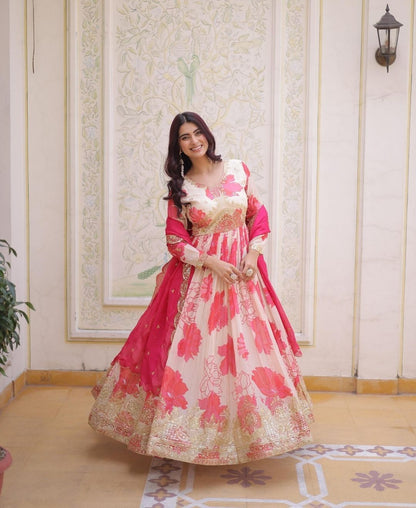 Anarkali Russian Silk Gown