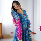Anarkali Set Superhit Trending 3 Pieces Gown, Dupatta & Pant