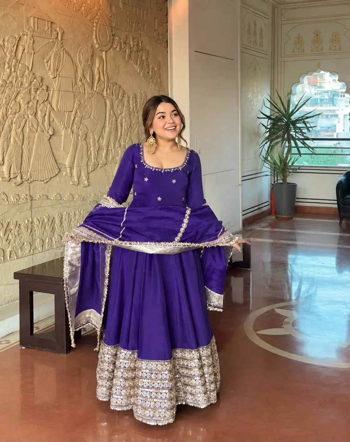 Anarkali Gown for Karwa Chauth Festival