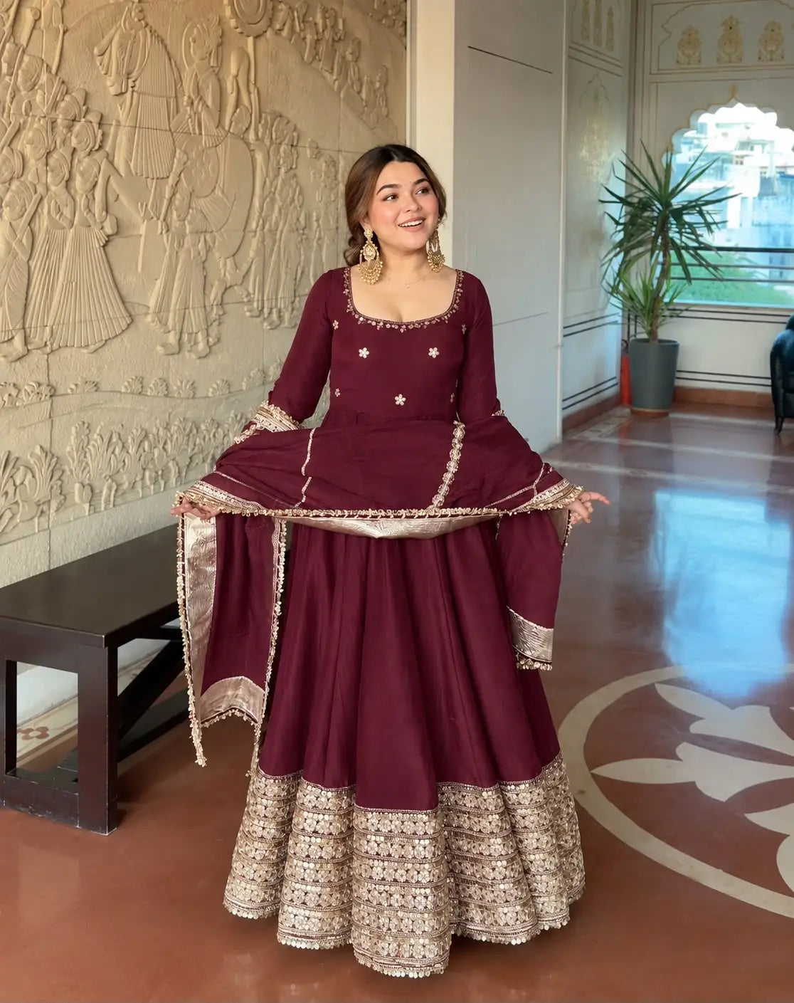 Anarkali Gown for Karwa Chauth Festival