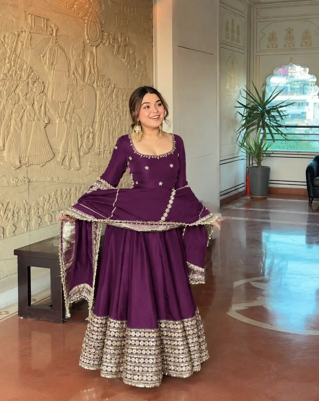 Anarkali Gown for Karwa Chauth Festival