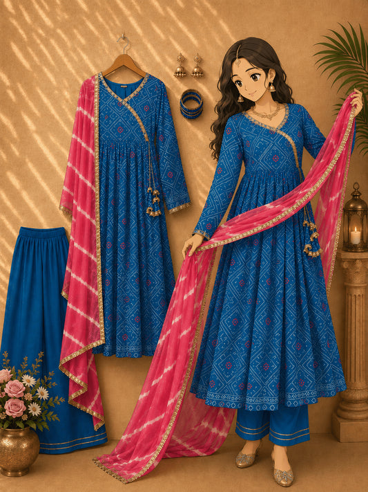 Anarkali Set Superhit Trending 3 Pieces Gown, Dupatta & Pant
