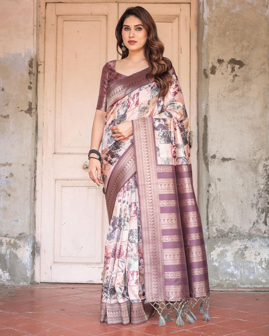 Banarasi Digital Print Saree for Indian Festivals
