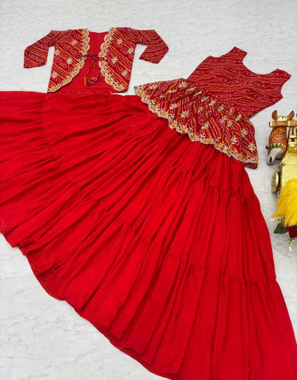 Bandej Lehenga Crop Top Suit Set