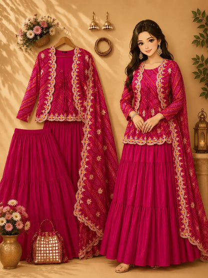 Bandej Lehenga Crop Top Suit Set