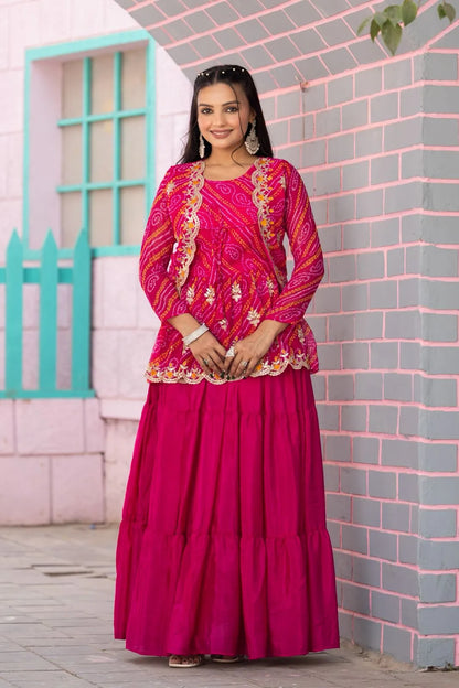 Bandej Lehenga Crop Top Suit Set