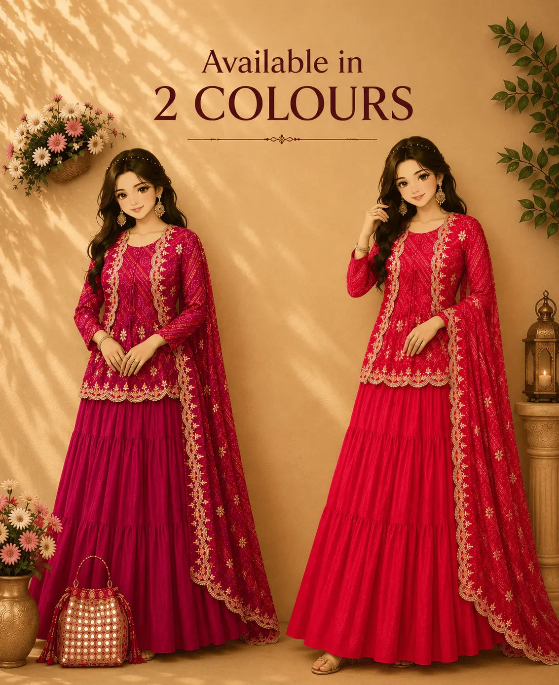 Bandej Lehenga Crop Top Suit Set