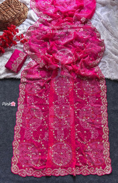 Banglori Silk Bandhej Pattern Saree