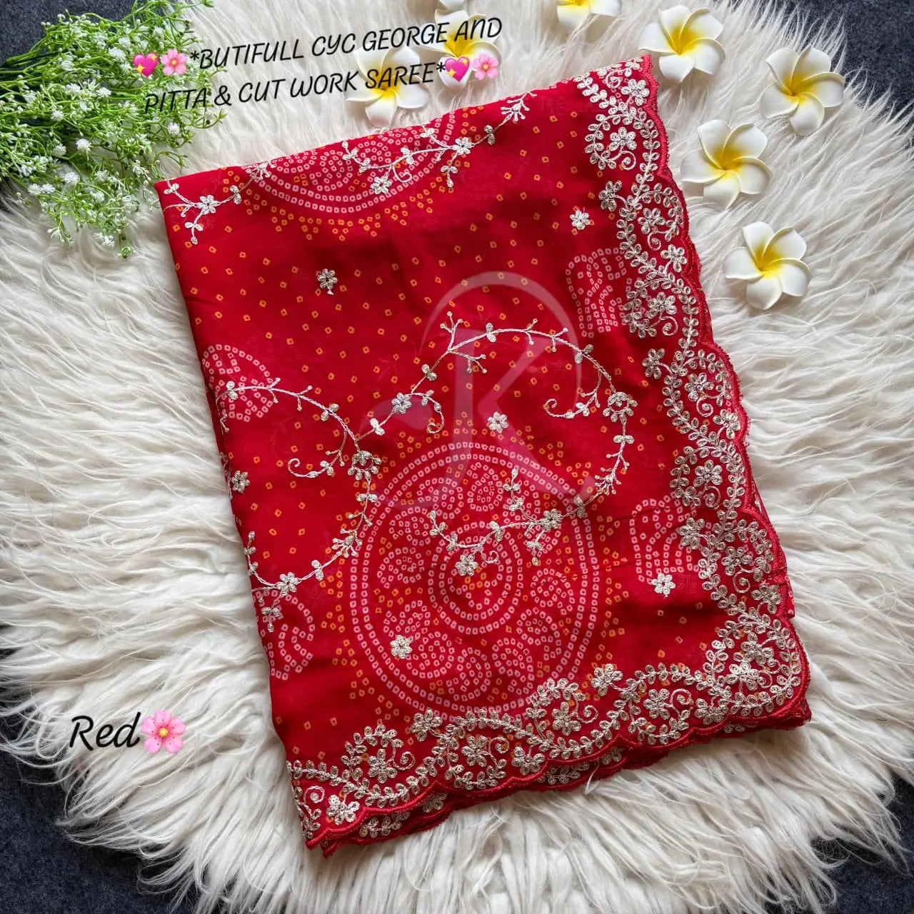 Banglori Silk Bandhej Pattern Saree