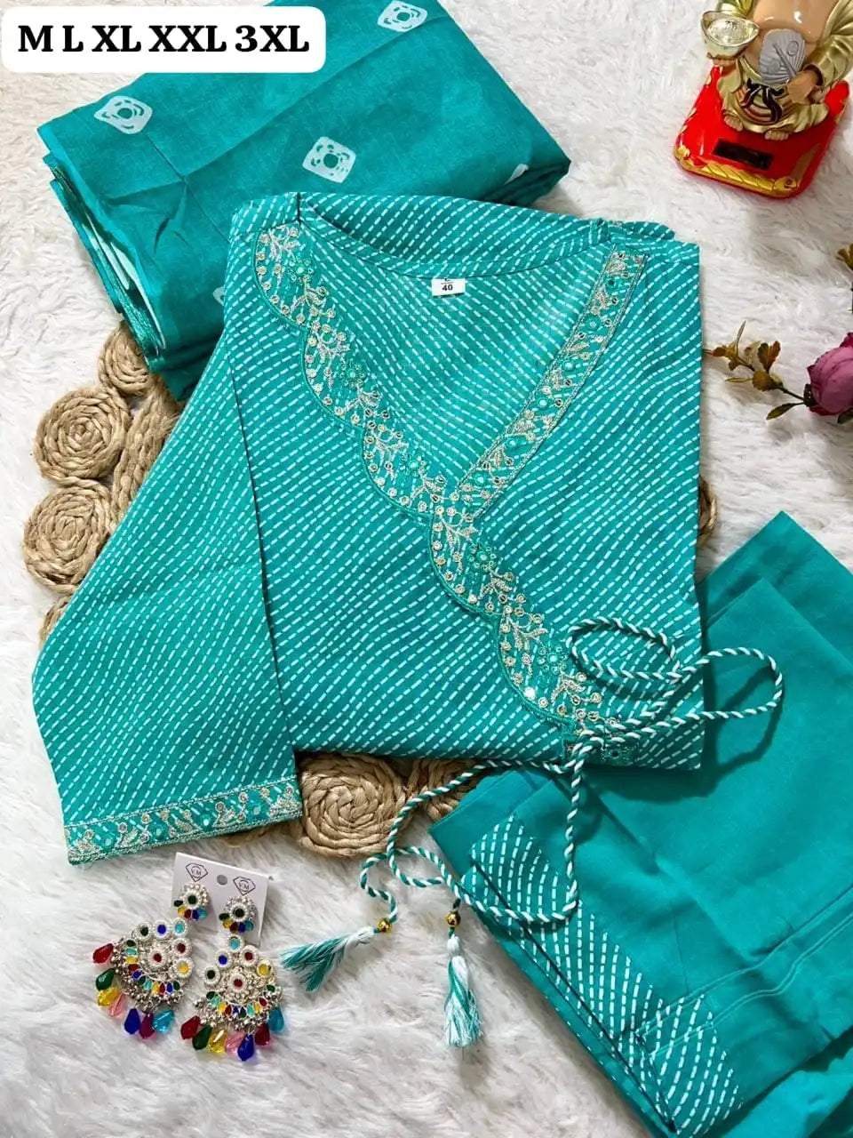 Beautiful Traditional Lehriya Mix Bandhani