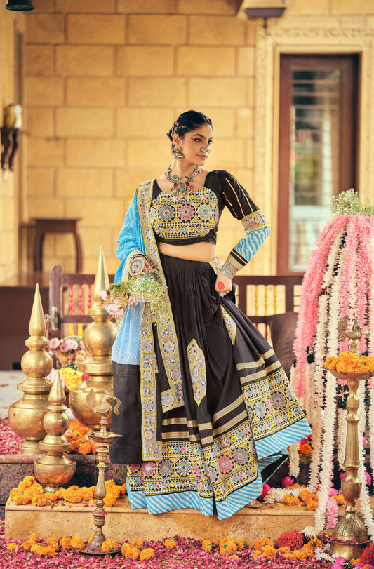 Black Embroidered Lehenga Collection for Indian Festival