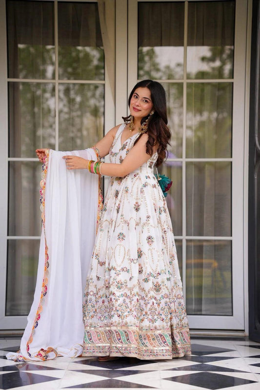 Bridal Gown with Dupatta Set for Wedding Function