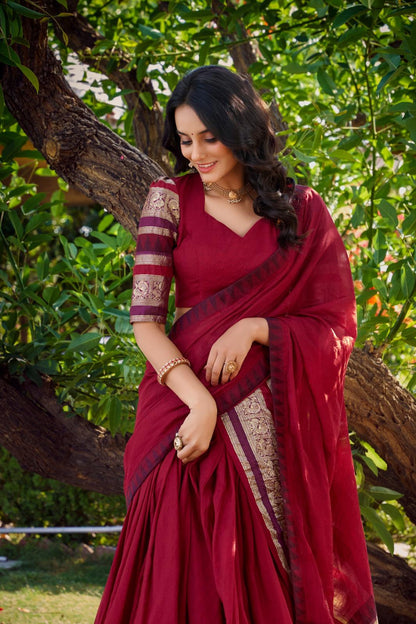 Chanderi Lehenga Choli with Zari Weaving for Festivals