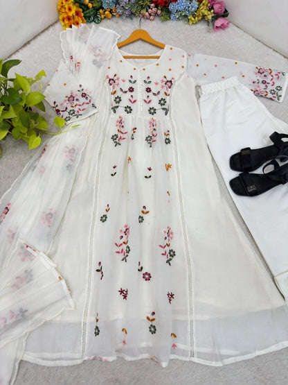 Chanderi Silk Anarkali Gown for Women
