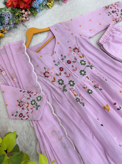 Chanderi Silk Anarkali Gown for Women
