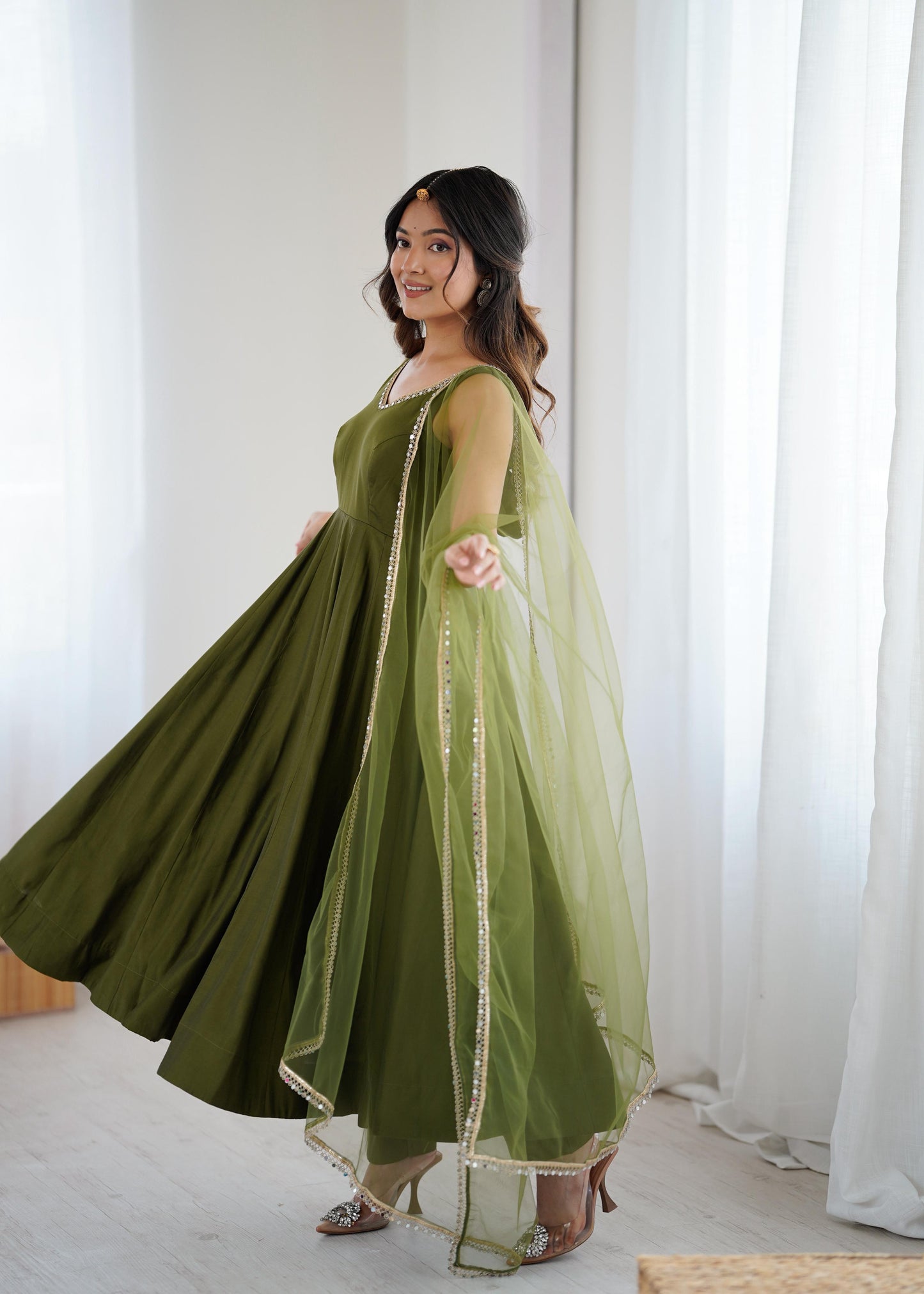 Chanderi Silk Anarkali Suit for Party Wear Collection