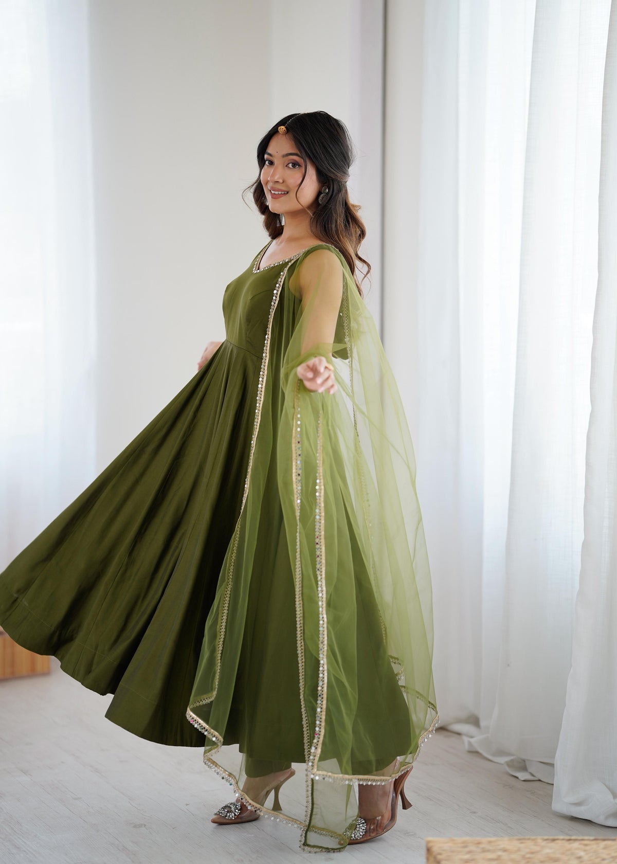 Chanderi Silk Anarkali Suit for Party Wear Collection