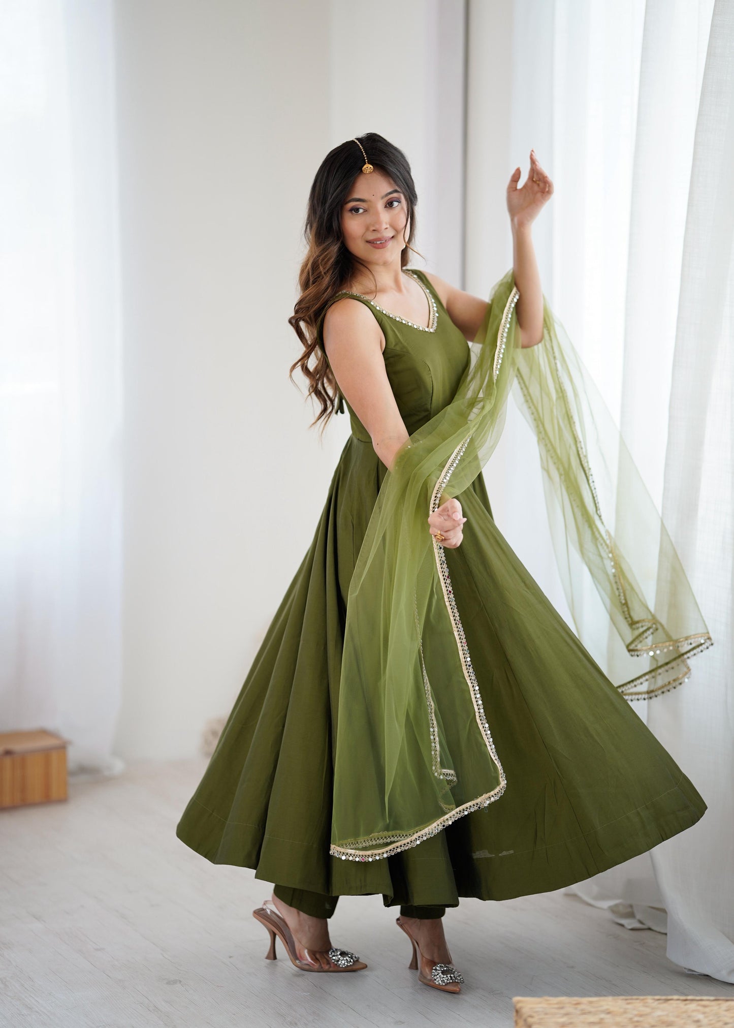 Chanderi Silk Anarkali Suit for Party Wear Collection