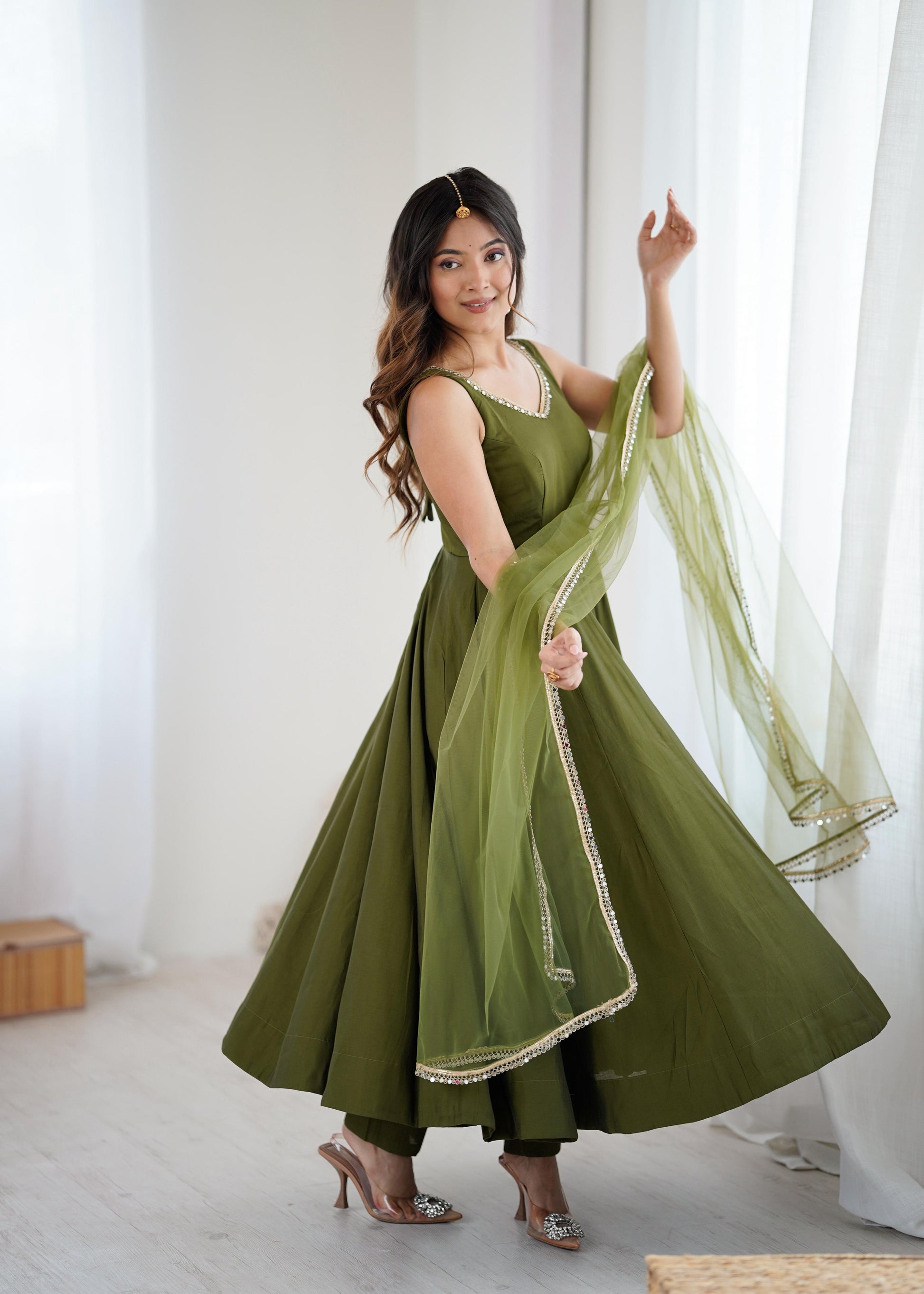 Chanderi Silk Anarkali Suit for Party Wear Collection