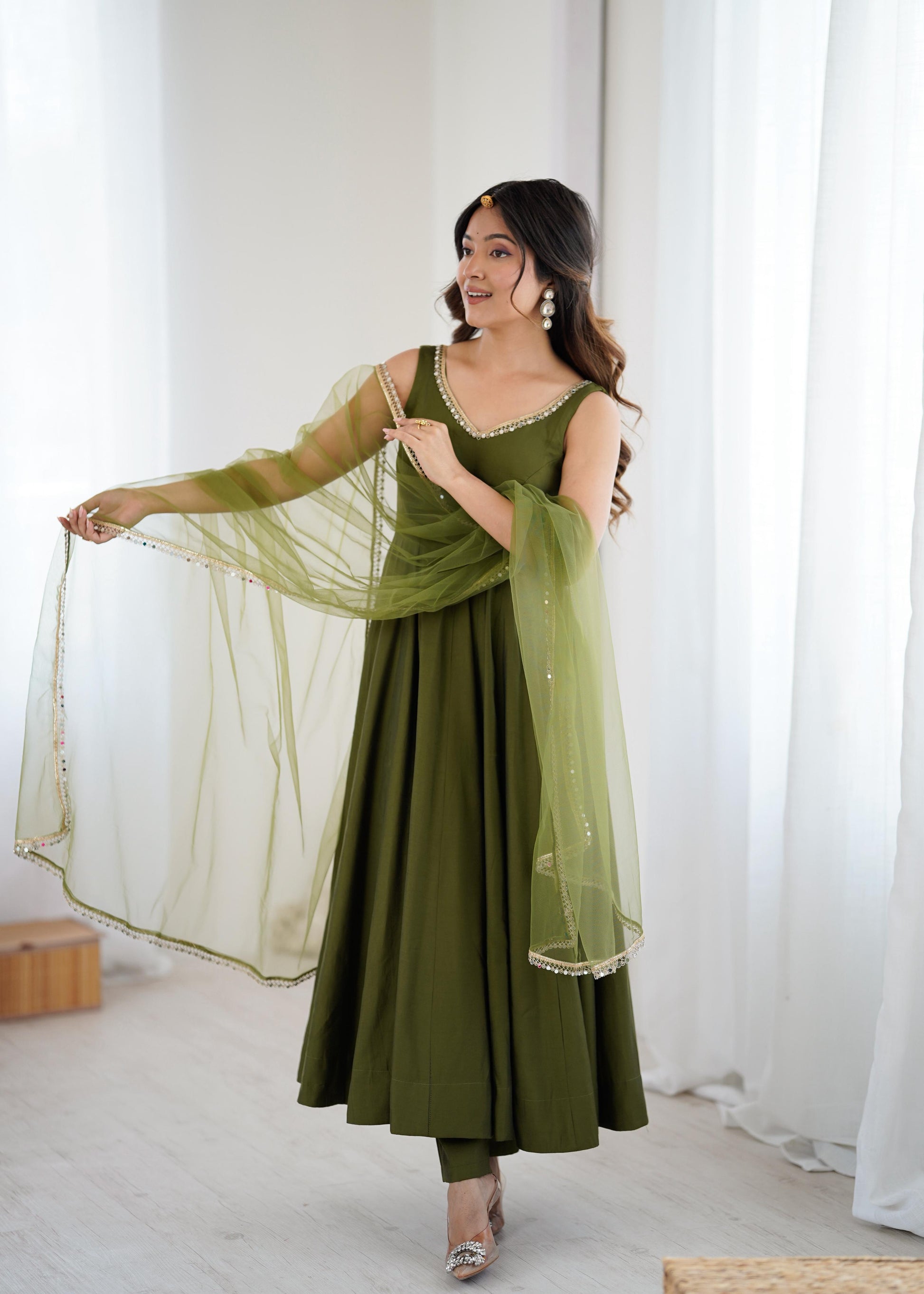 Chanderi Silk Anarkali Suit for Party Wear Collection