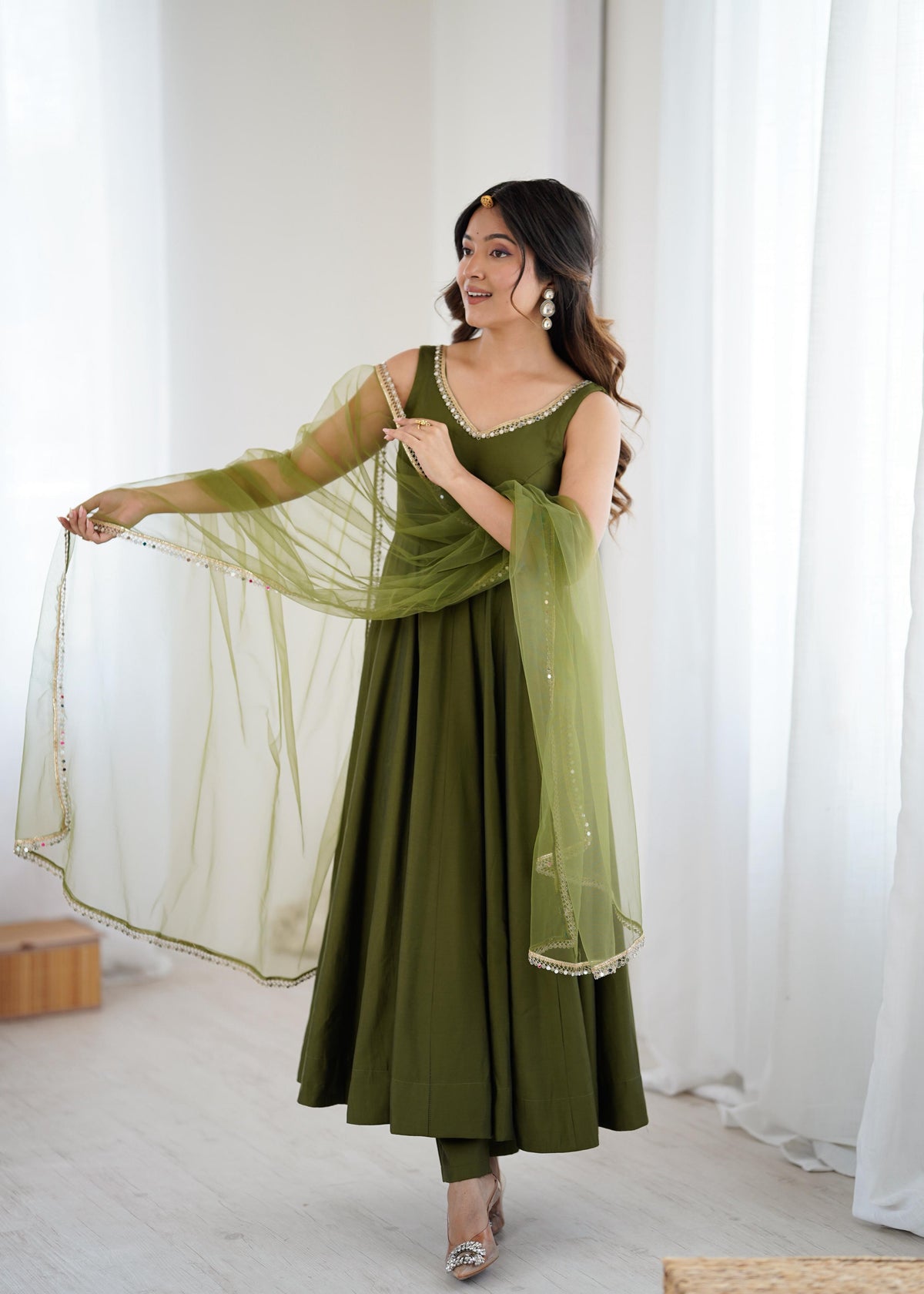 Chanderi Silk Anarkali Suit for Party Wear Collection
